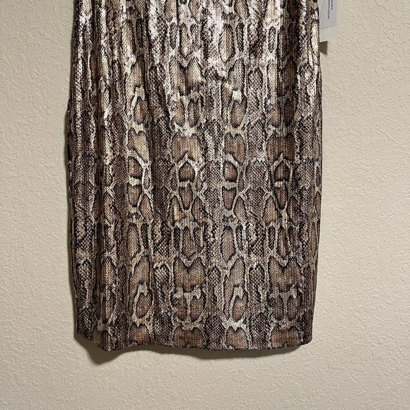 L’AGENCE Auden Fitted Sleeveless Stretch Dress Snakeskin XS Bodycon Mini - Picture 4 of 10